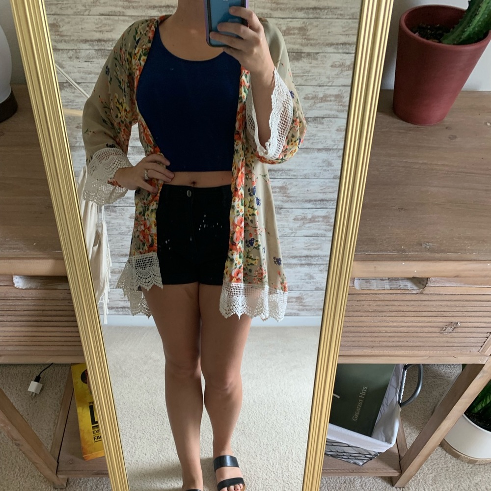 Navy blue crop top